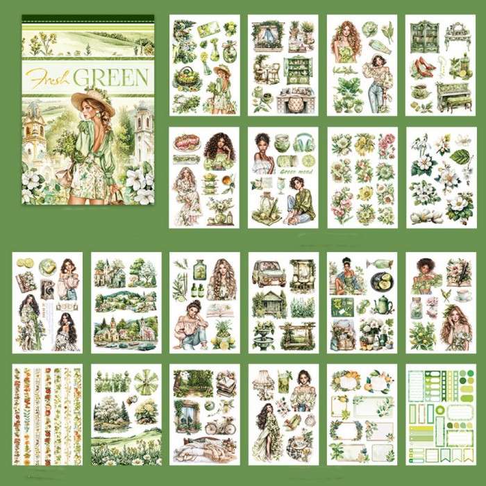 Fresh Green Sticker Book 20Sheets