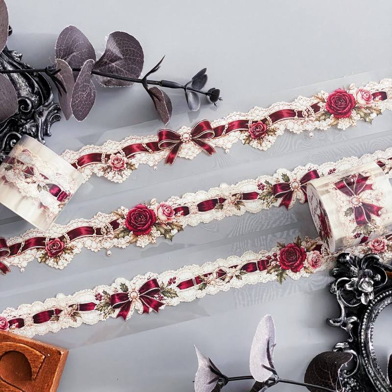 Burgundy Lace PET Tape Roll