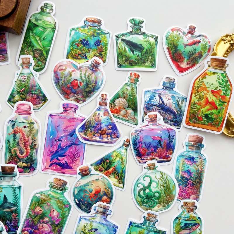 Ocean Jar Sticker 50PCS