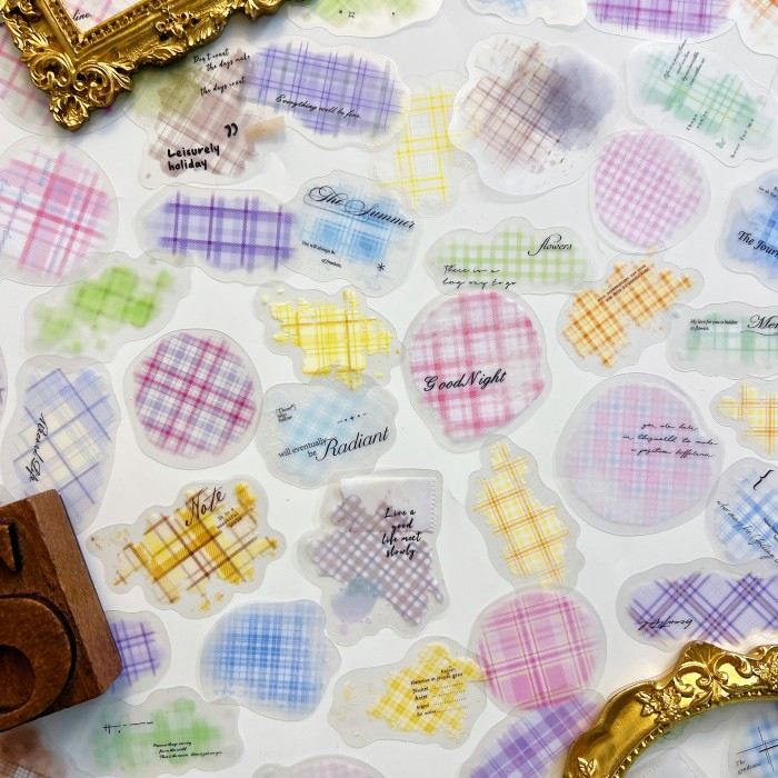 Colorful Plaid Paving Sticker 90PCS
