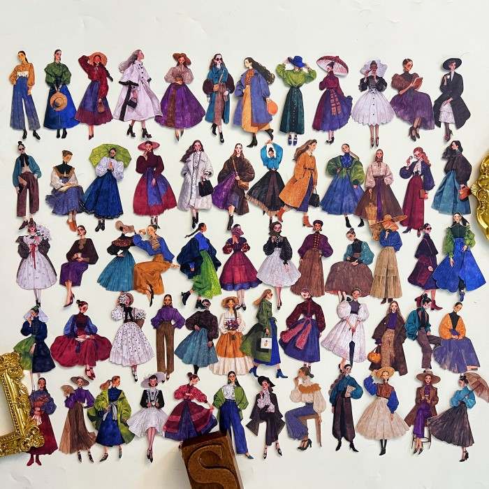 Vintage Fashion Sticker 60PCS