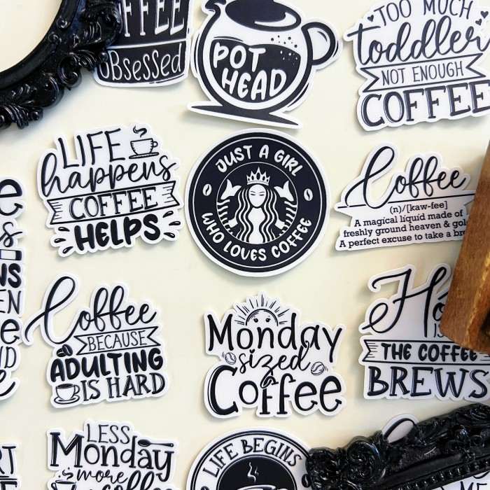 Caffeine Words Sticker 22PCS | ML