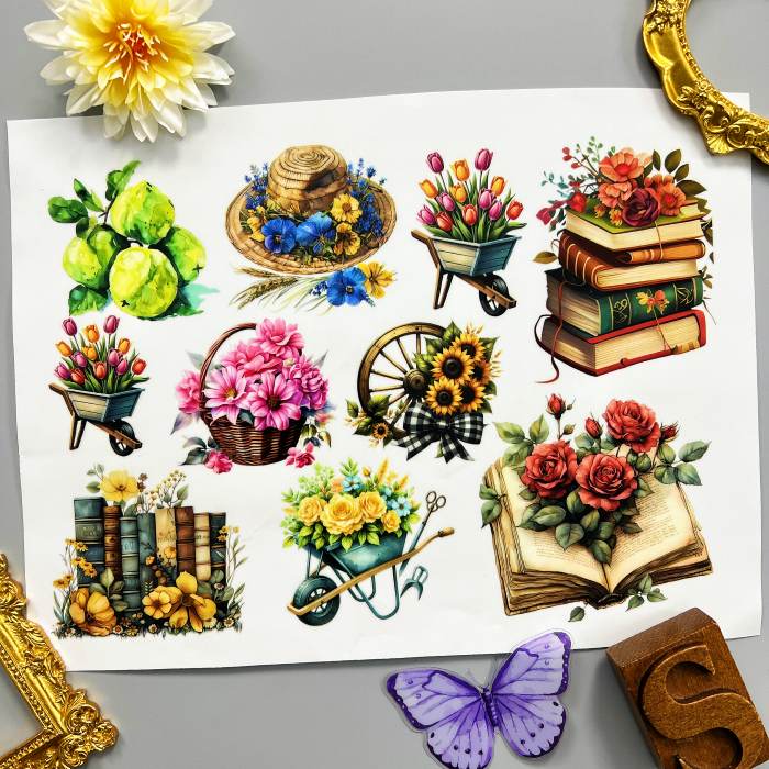 Lush Floral Transfer Sticker