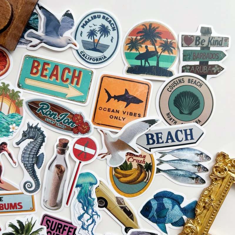 Coastal Charm Sticker 50PCS