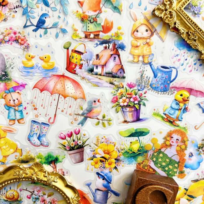 Rainy Day Animals Sticker 90PCS