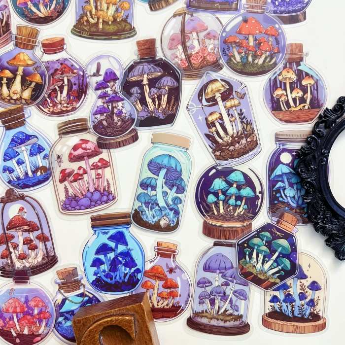 Fungi Glass Sticker 50PCS
