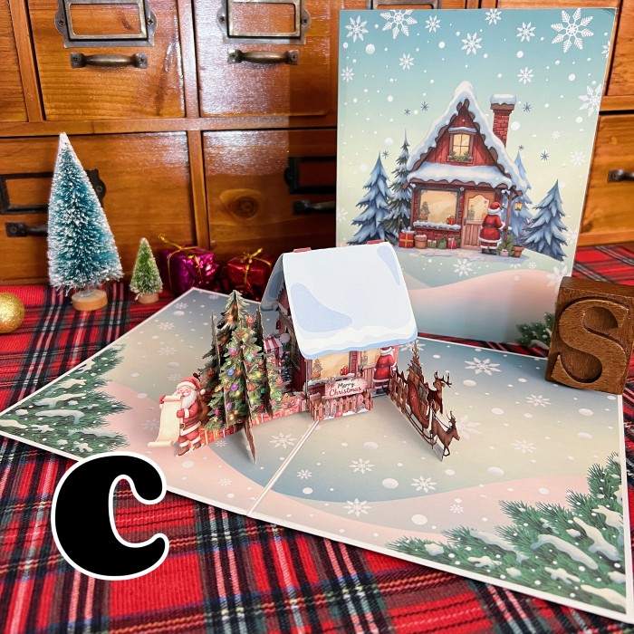 Festive Village 3D Greeting Card