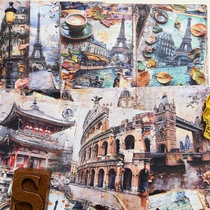 Trip Memo Collage Paper 16Sheets