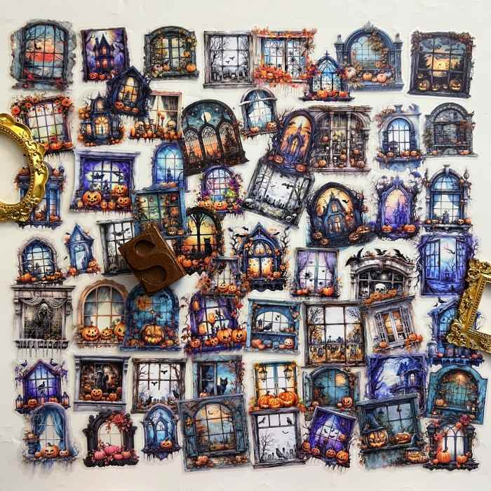 Night Window View Sticker 60PCS