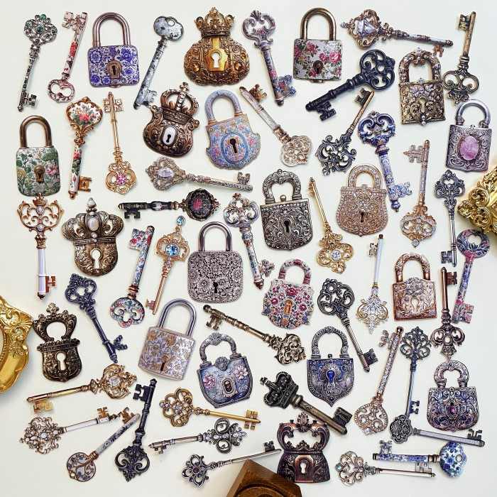 Lock And Key Sticker 60PCS