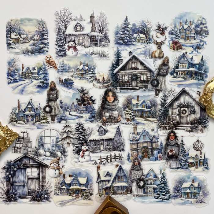 Frosty Cabin Sticker 35PCS