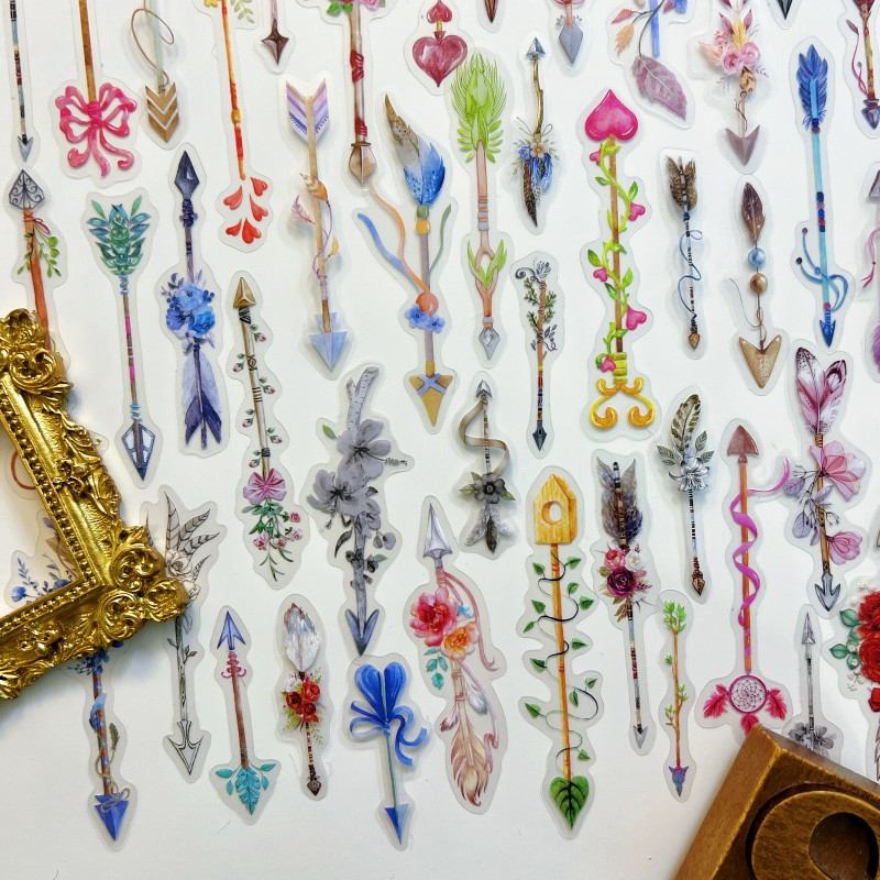 Retro Feather Trace Sticker 90PCS