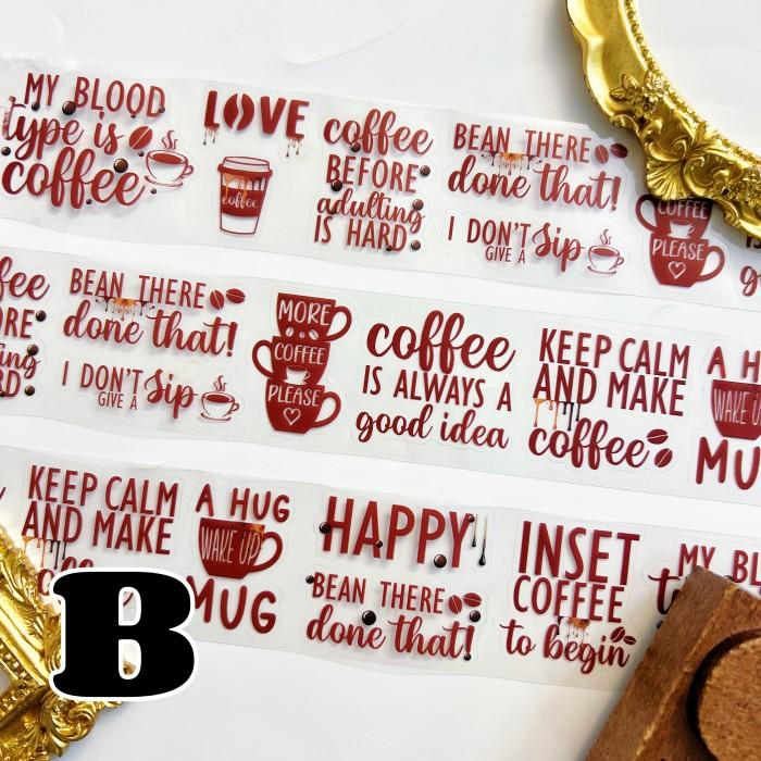 Coffee Quotes PET Tape Roll