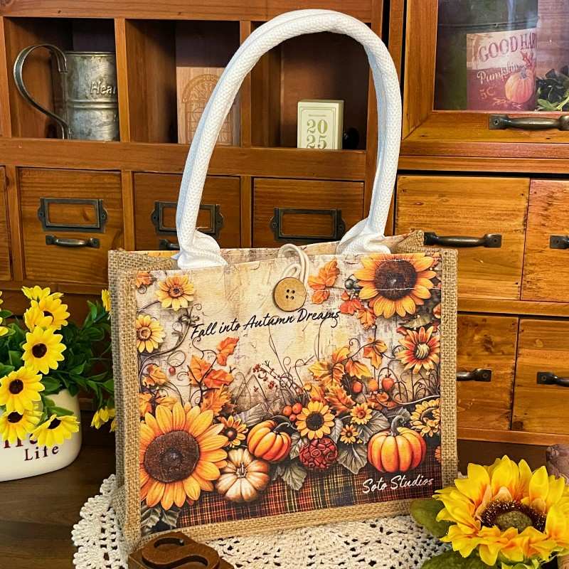 Golden Autumn Linen Bag