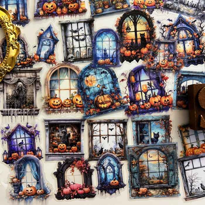 Night Window View Sticker 60PCS