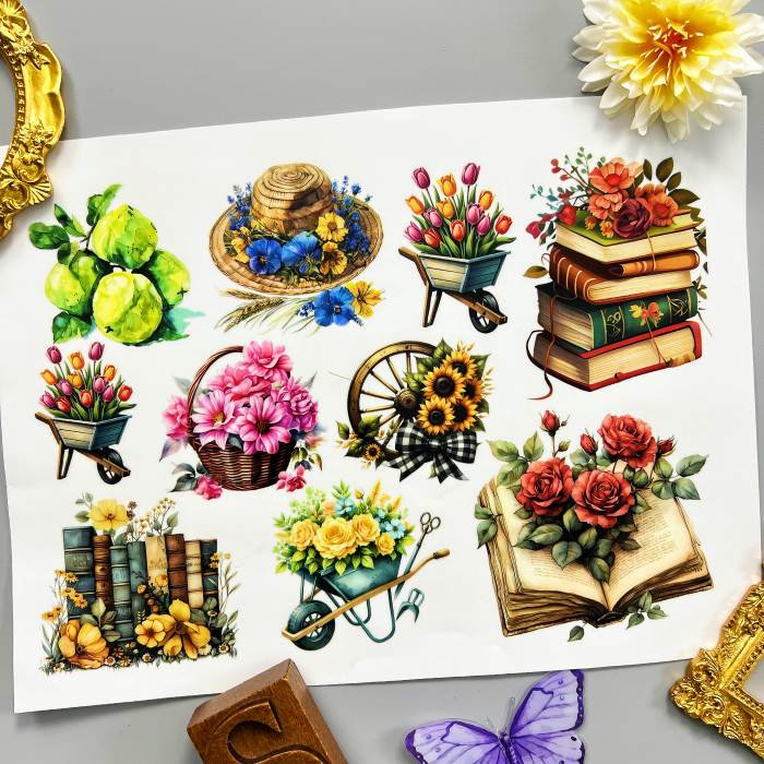 Lush Floral Transfer Sticker