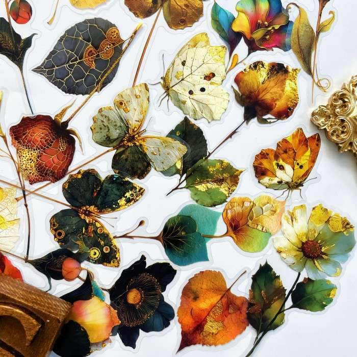 Gilt Flower Shade Sticker 40PCS