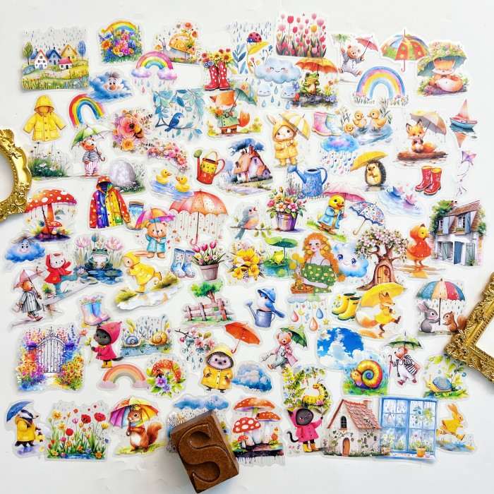 Rainy Day Animals Sticker 90PCS