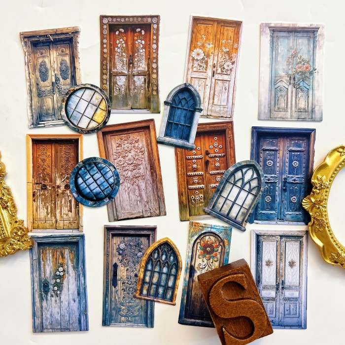 Rustic Arch Collage Paper 17PCS