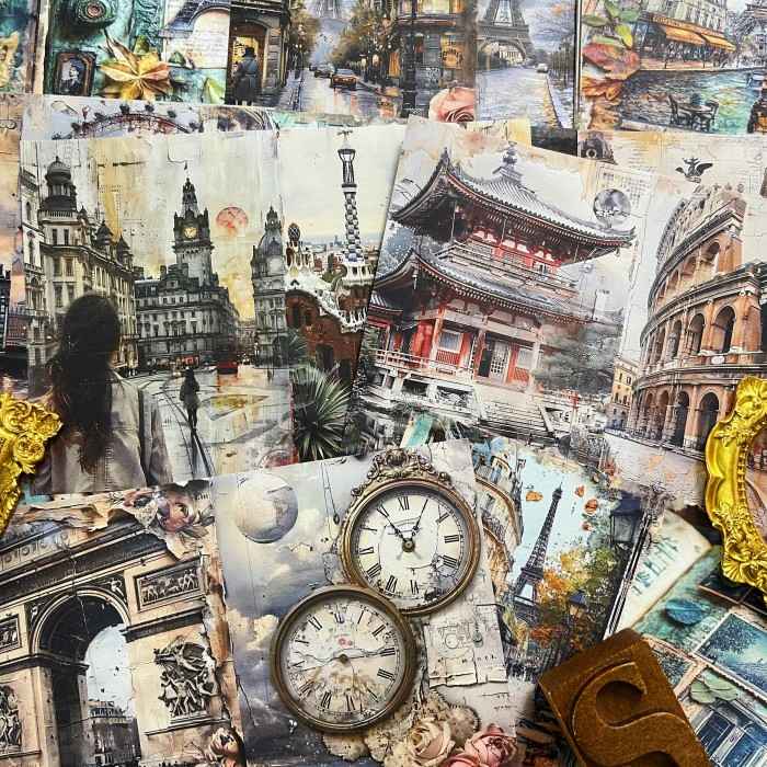 Trip Memo Collage Paper 16Sheets