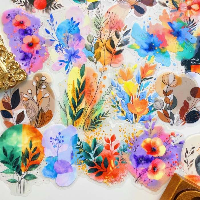 Foggy Flower Stem Sticker 36PCS