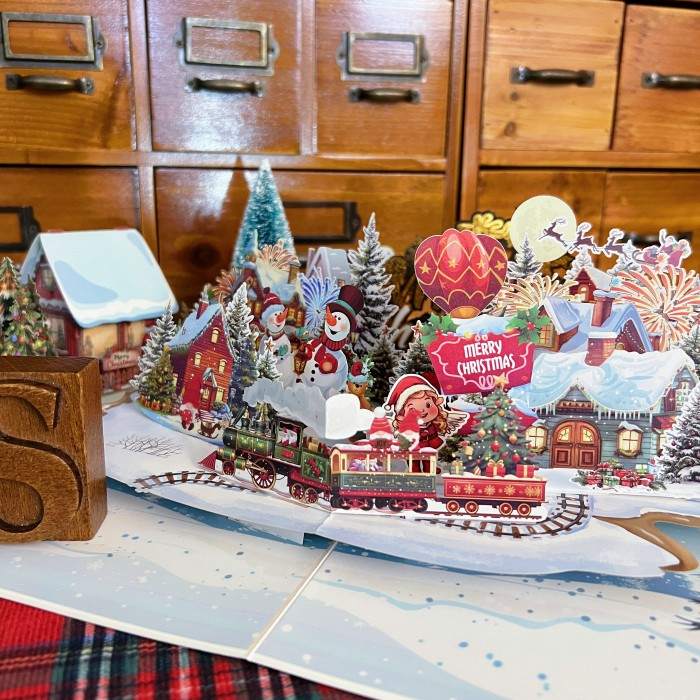 Festive Village 3D Greeting Card
