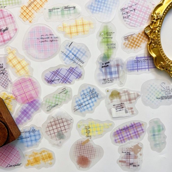Colorful Plaid Paving Sticker 90PCS