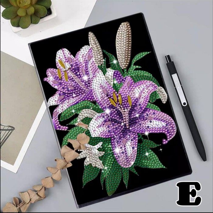 Floral Diamond Painting Dots Notebook Kit