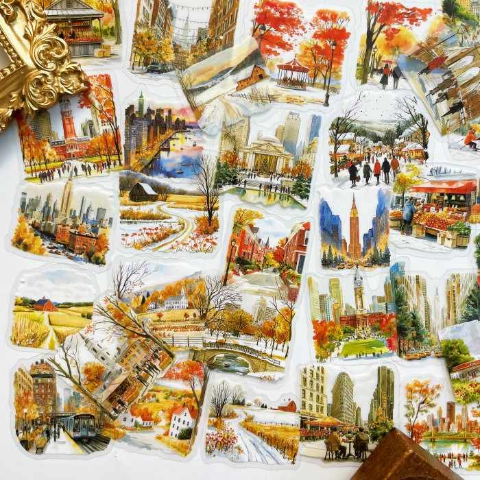 Red Maple City Sticker 75PCS