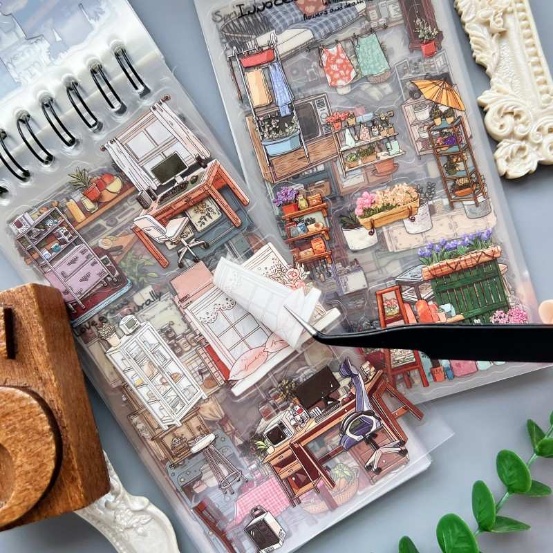 Warm Home Scenes Sticker Book 48Sheets