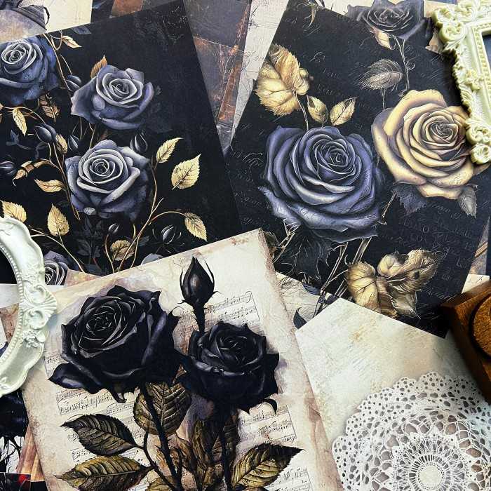 Ebony Rose Collage Paper 24 Sheets
