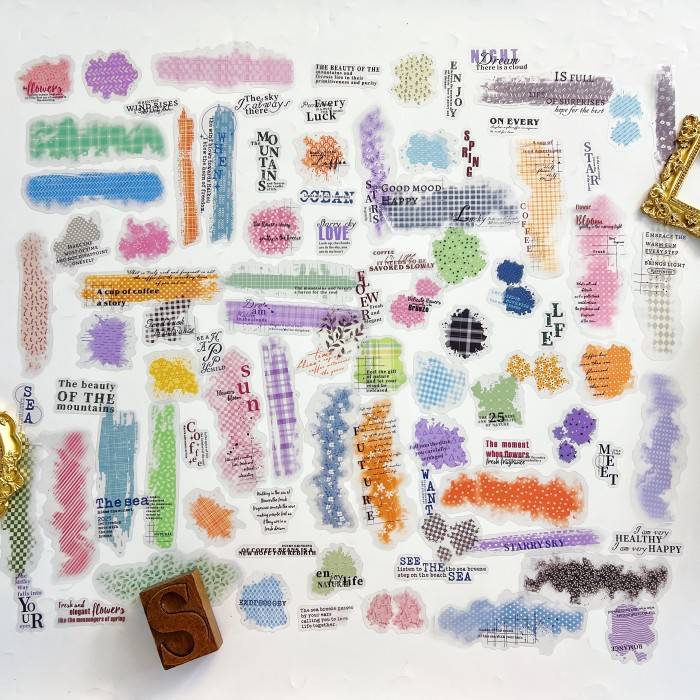 Colorful Plaid Sticker 90PCS