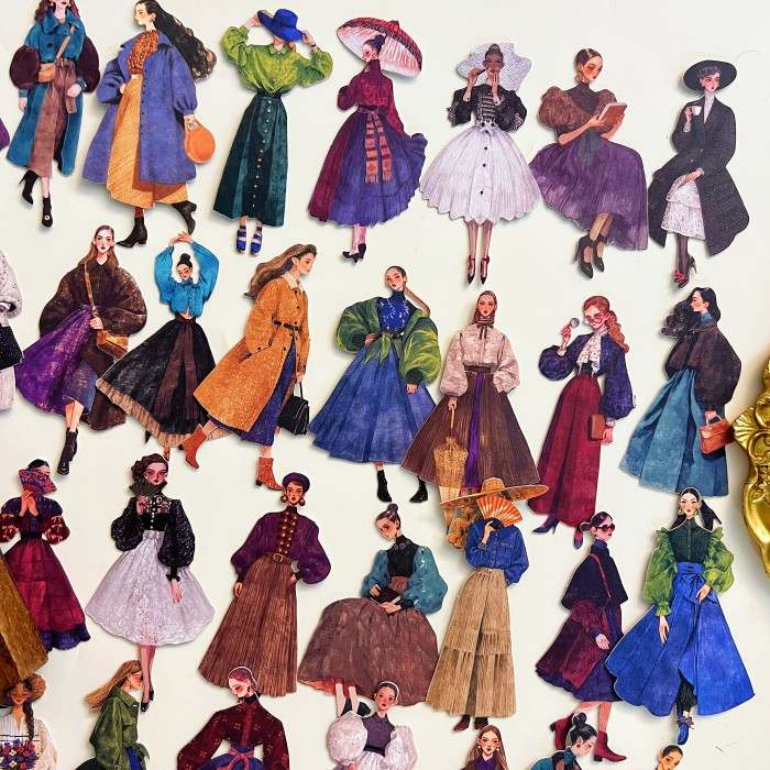 Vintage Fashion Sticker 60PCS