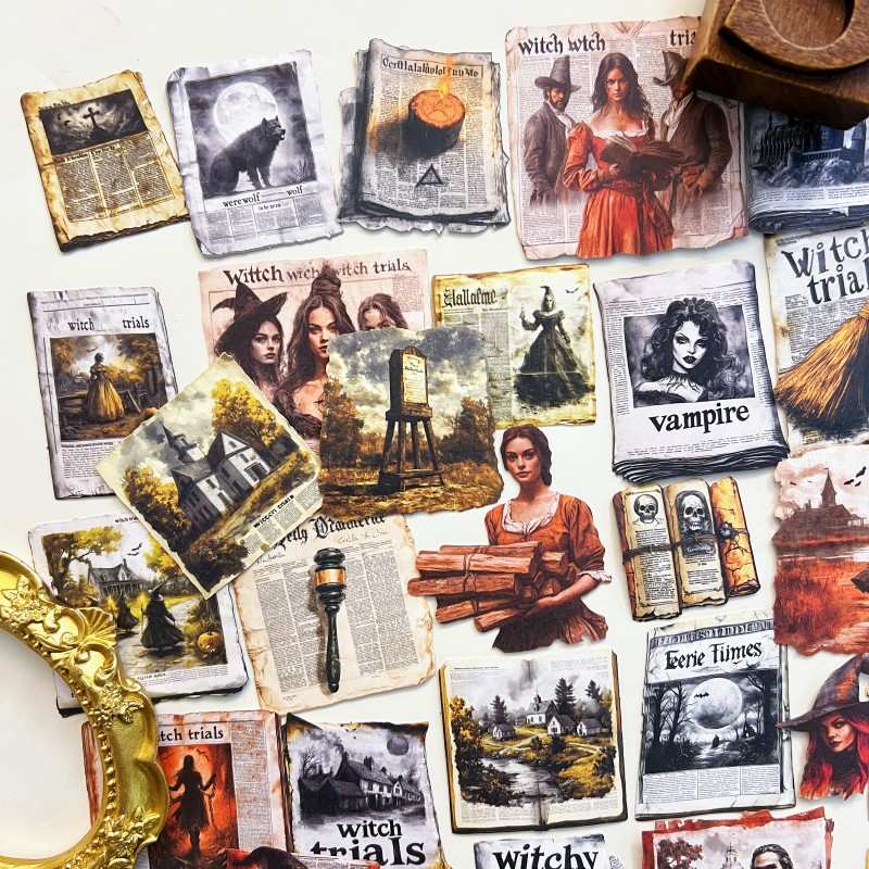 Witch Newspaper Sticker 80PCS