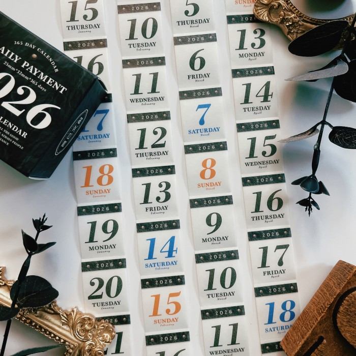 2026 Daily Notes Washi Tape Roll