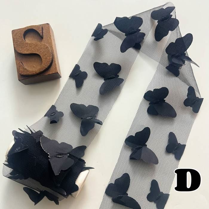 3D Butterfly Embroidered Ribbon