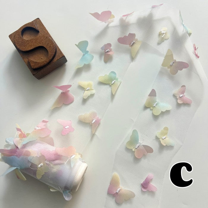 3D Butterfly Embroidered Ribbon