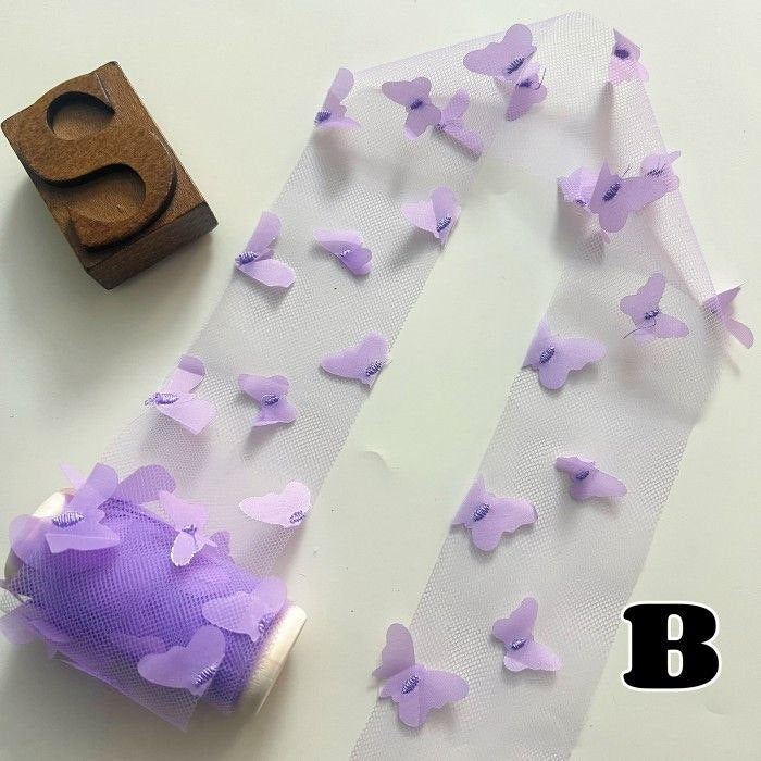 3D Butterfly Embroidered Ribbon