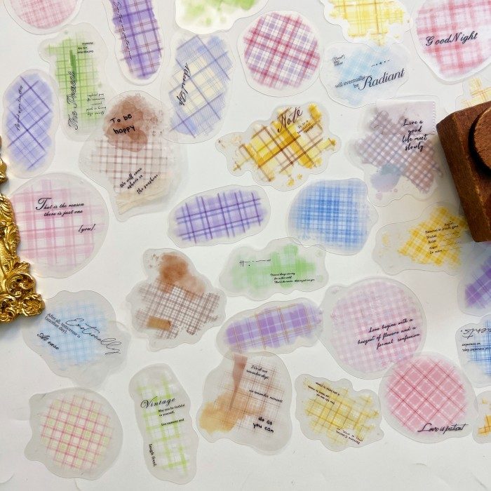 Colorful Plaid Paving Sticker 90PCS