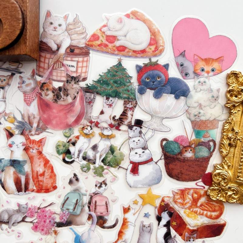 Fluffy Kitty Sticker 50PCS