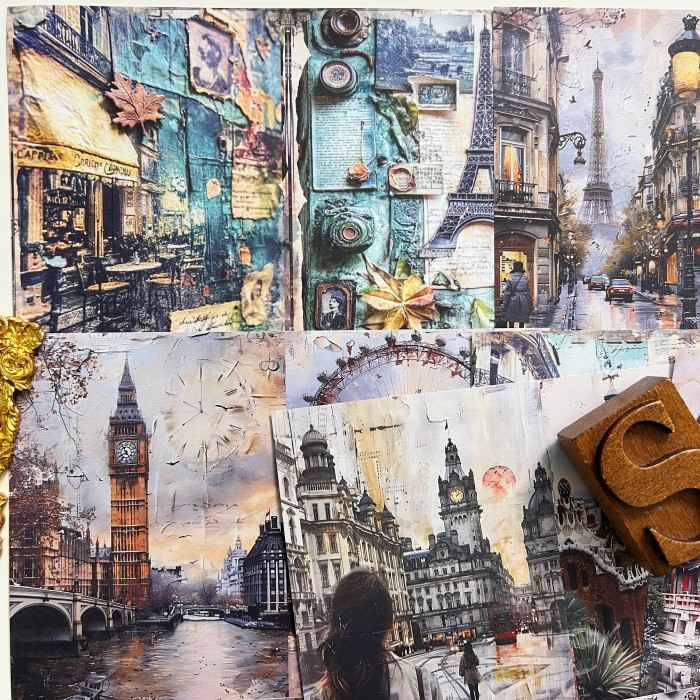 Trip Memo Collage Paper 16Sheets