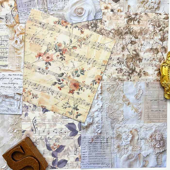Botanical Melody Collage Paper 24 Sheets