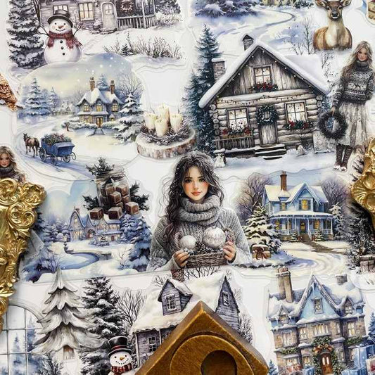 Frosty Cabin Sticker 35PCS