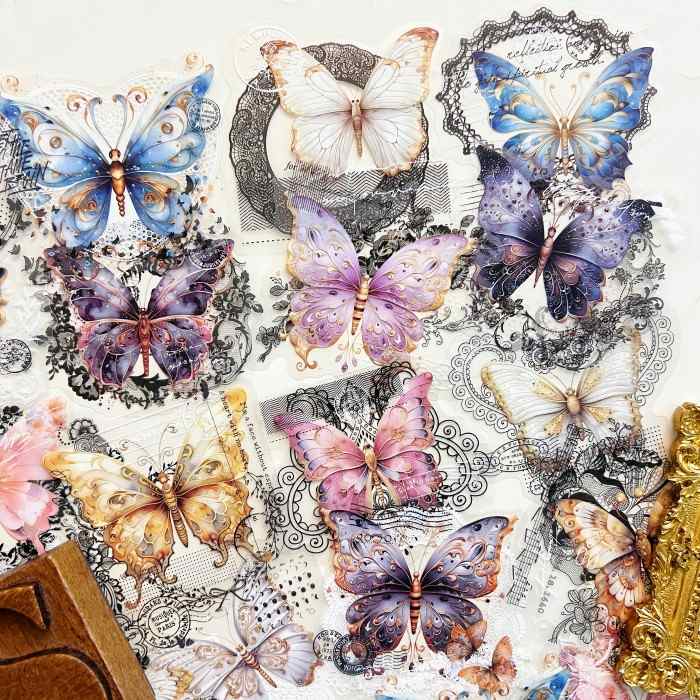 Lace Moth Sticker 60PCS