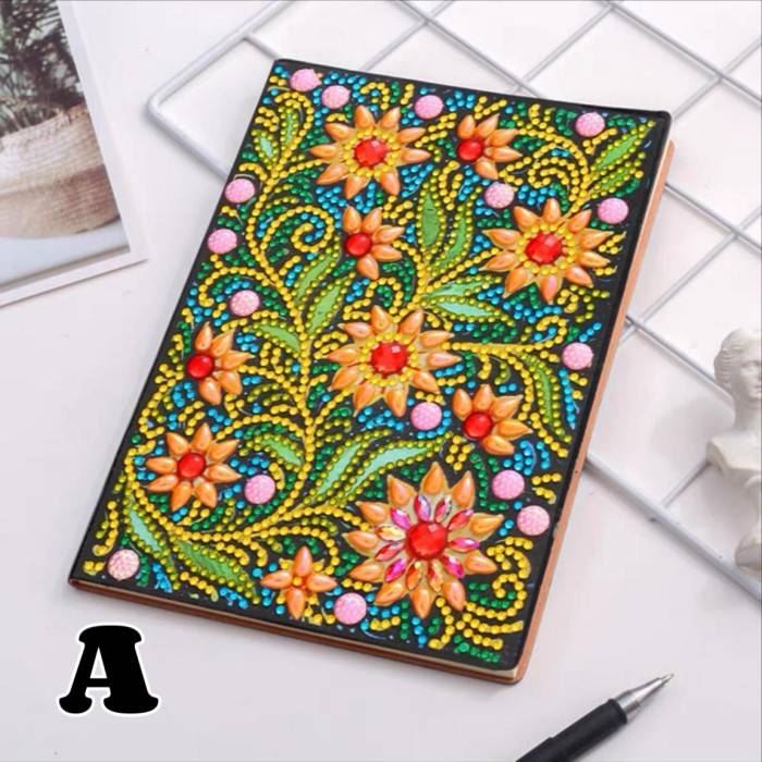 Floral Diamond Painting Dots Notebook Kit