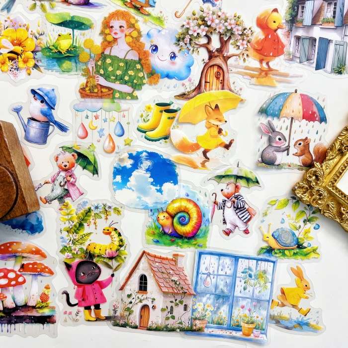 Rainy Day Animals Sticker 90PCS