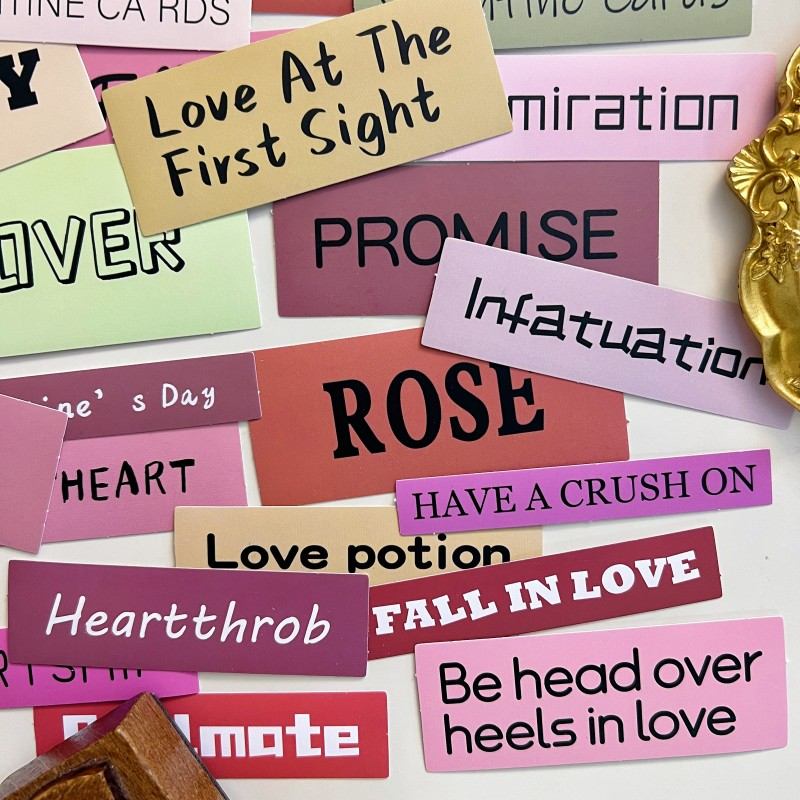 Heart Script Sticker 50PCS
