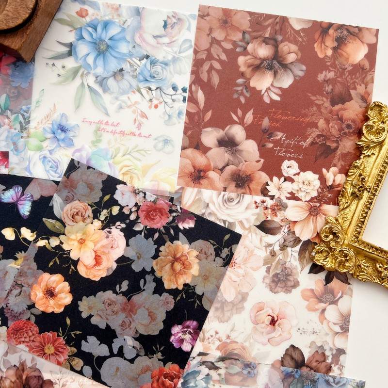 Silent Blossom Vellum Stickers 20PCS