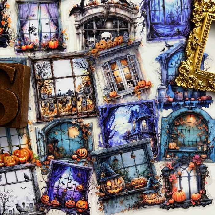 Night Window View Sticker 60PCS