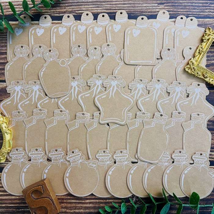 Wishing Bottle Kraft Paper Tags 50PCS